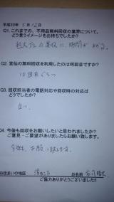 ５月１２日。ご予約からのお客様の声です。